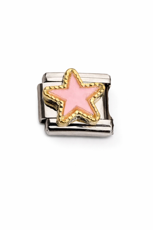 Charm plateado estrella de mar rosa