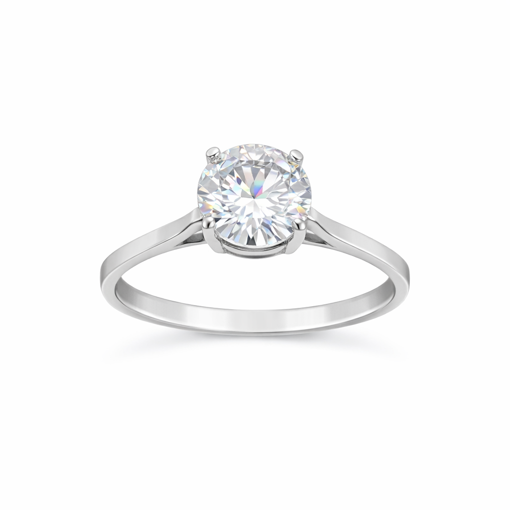 Anillo plata solitario con zirconia