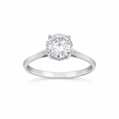Anillo plata solitario con zirconia