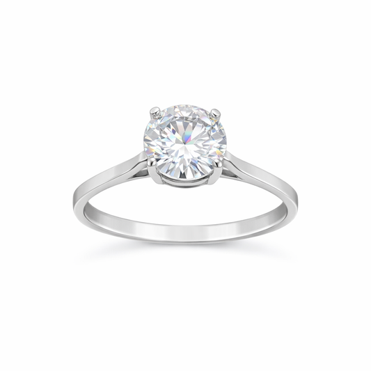 Anillo plata solitario con zirconia