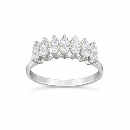 Anillo plata tipo corona con zirconias