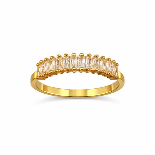 Anillo Acero Inoxidable con Circón Blancas