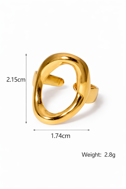 Anillo ovalado dorado acero inoxidable