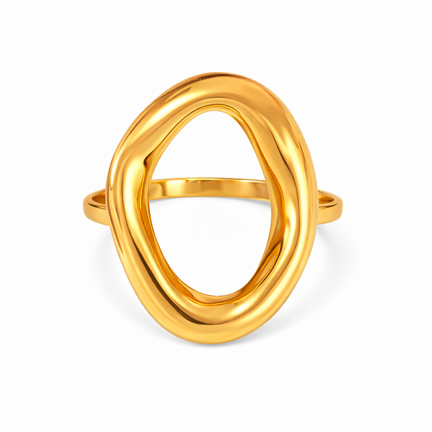 Anillo Chunky ovalado grande acero inoxidable