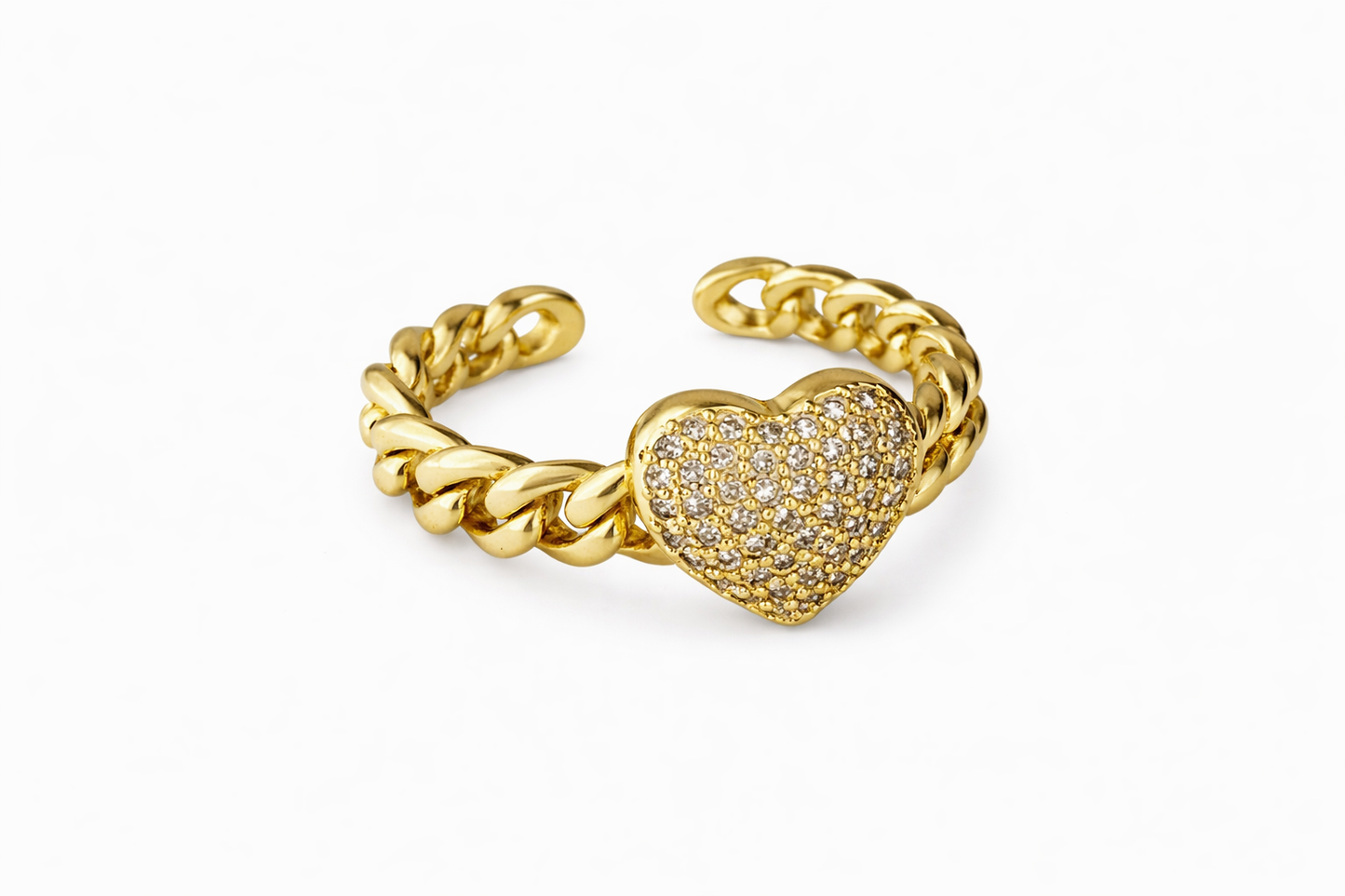 Anillo corazón entrelazado acero inoxidable