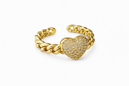 Anillo corazón entrelazado acero inoxidable