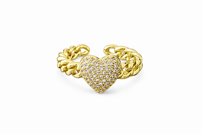 Anillo corazón entrelazado acero inoxidable