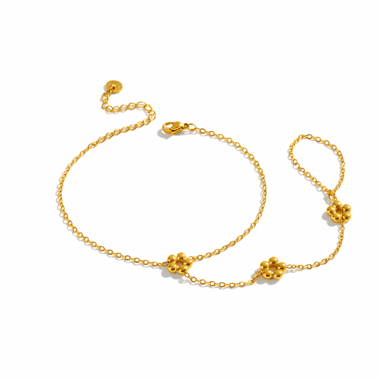 Pulsera árabe con flores acero inoxidable
