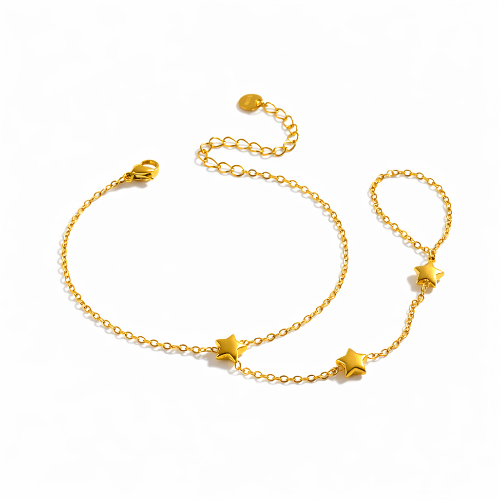 Pulsera árabe con estrellas acero inoxidable