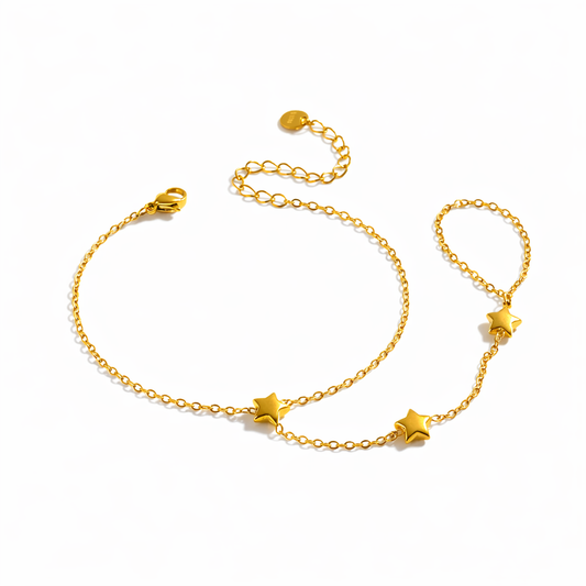 Pulsera árabe con estrellas acero inoxidable