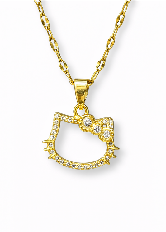Collar con colgante de hello kitty 1 acero inoxidable