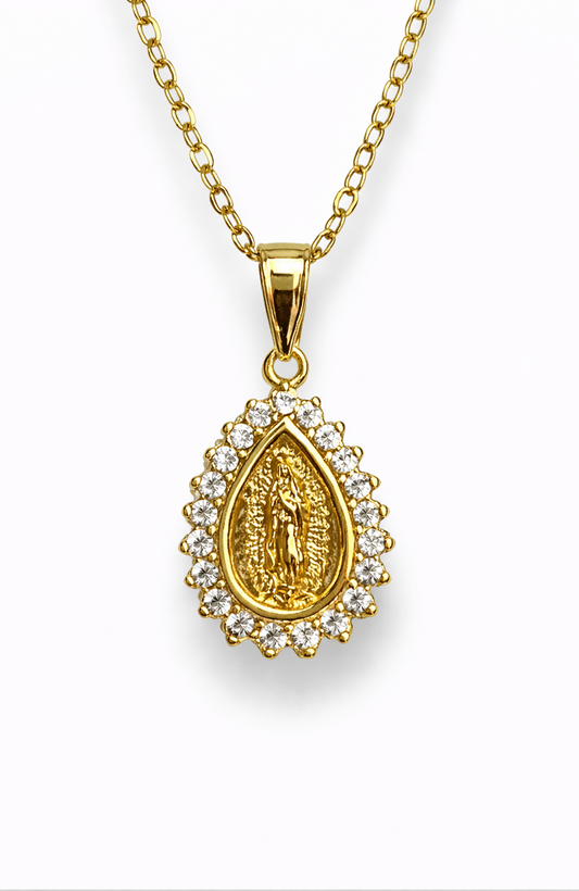 Collar con colgante virgen de Guadalupe 2 acero inoxidable