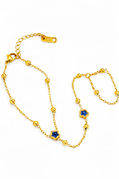 Pulsera árabe pentagrama y circón acero inoxidable
