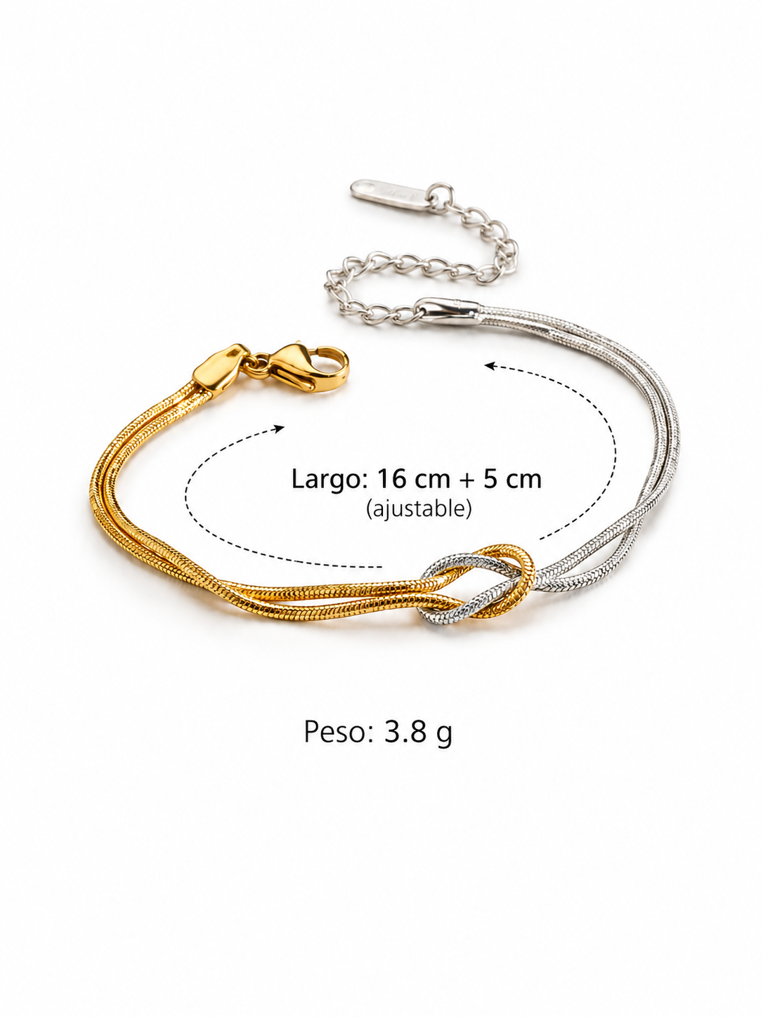 Pulseras con nudo acero inoxidable