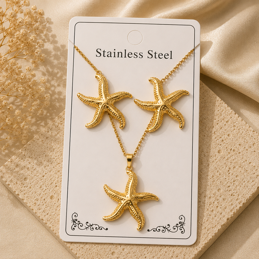 Conjunto estrella de mar acero inoxidable