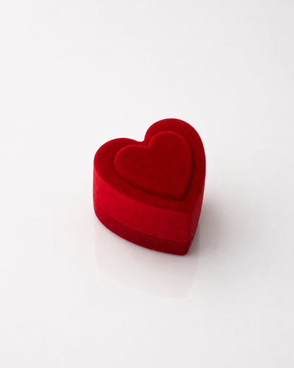 Estuche corazón rojo terciopelo para joyeria