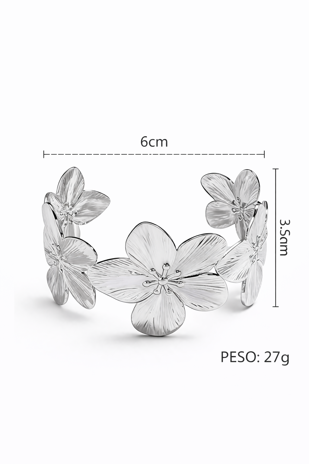 Pulsera plateada acero inoxidable