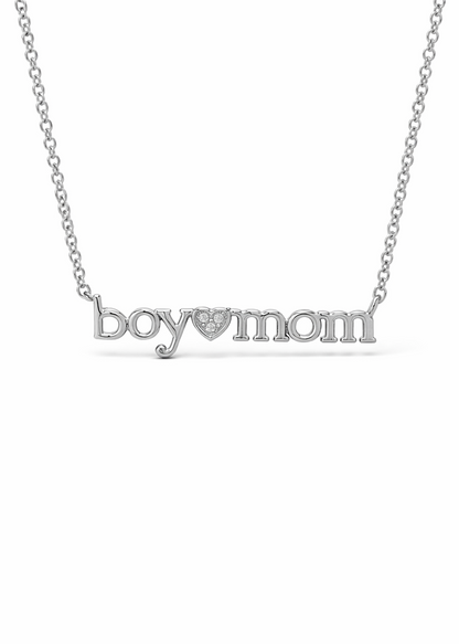 Collar Boy Mom con corazón de zirconias chapa de oro