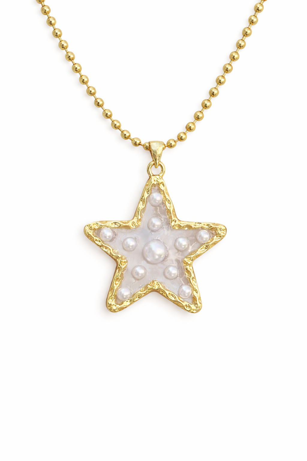 Collares figuras con perlas chapa de oro