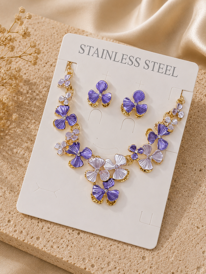 Conjunto floral esmaltado acero inoxidable