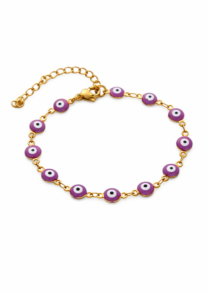 Pulseras ojos turcos colores acero inoxidable