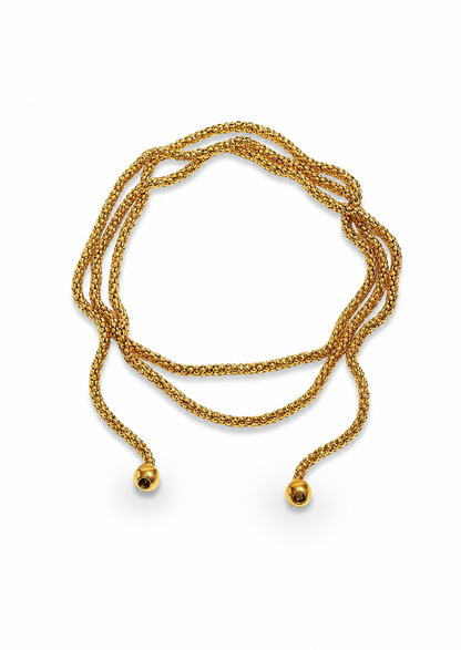 Collar lariat ajustable con esferas acero inoxidable