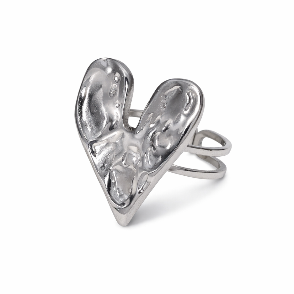 Anillo Chunky Corazón acero inoxidable