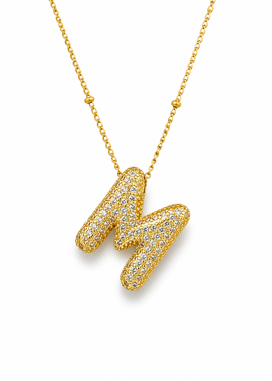 Juego de letras bumble con zirconias acero inoxidable