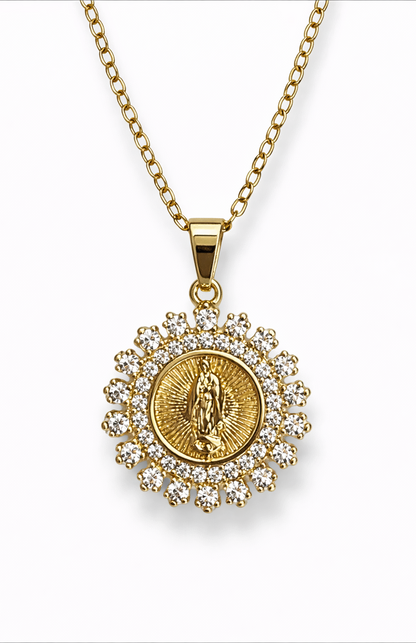 Collar con colgante virgen de Guadalupe 3 acero inoxidable