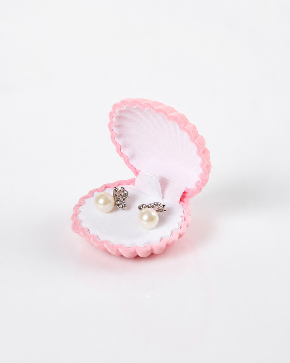 Estuche concha de mar terciopelo para joyeria