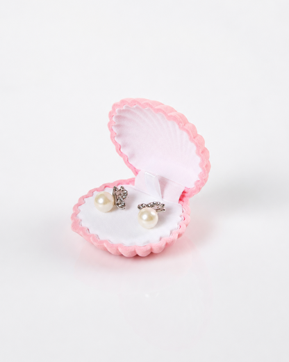 Estuche concha de mar terciopelo para joyeria