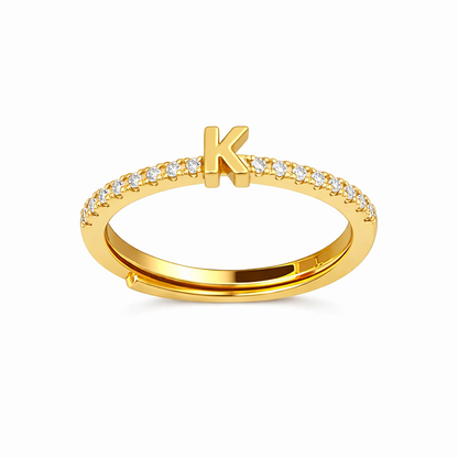 Anillos letras con zirconias chapa de oro
