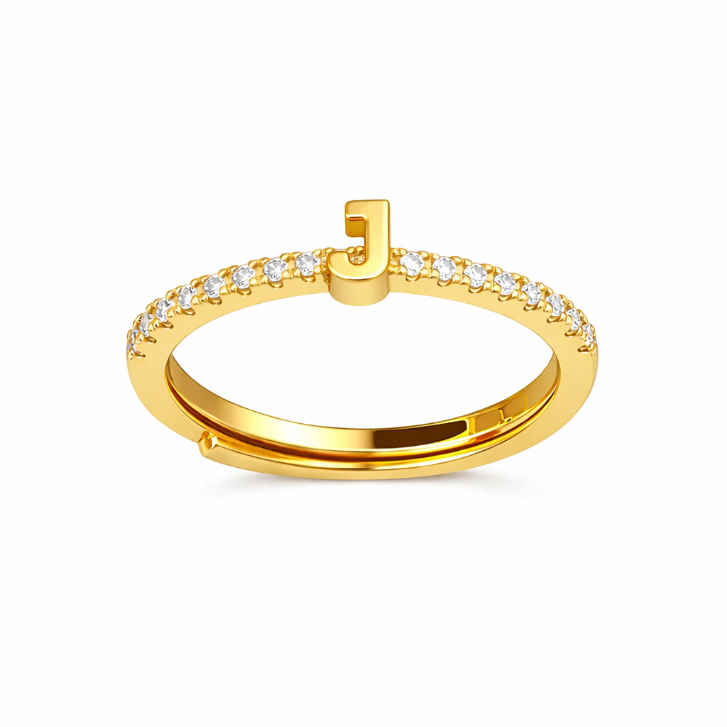 Anillos letras con zirconias chapa de oro