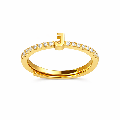 Anillos letras con zirconias chapa de oro