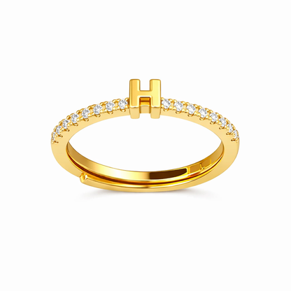 Anillos letras con zirconias chapa de oro