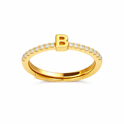 Anillos letras con zirconias chapa de oro
