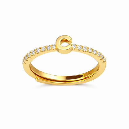 Anillos letras con zirconias chapa de oro
