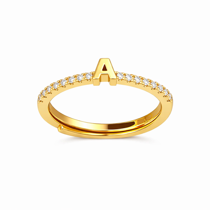 Anillos letras con zirconias chapa de oro