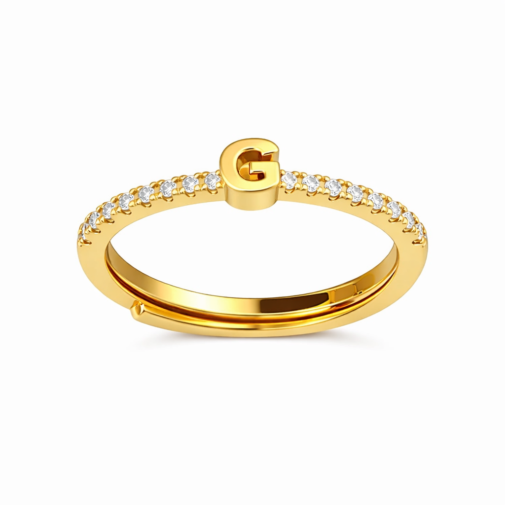 Anillos letras con zirconias chapa de oro