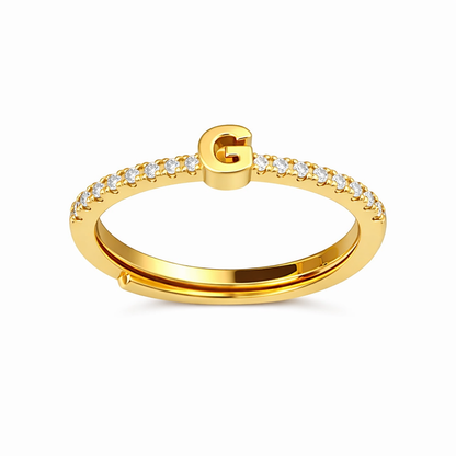 Anillos letras con zirconias chapa de oro