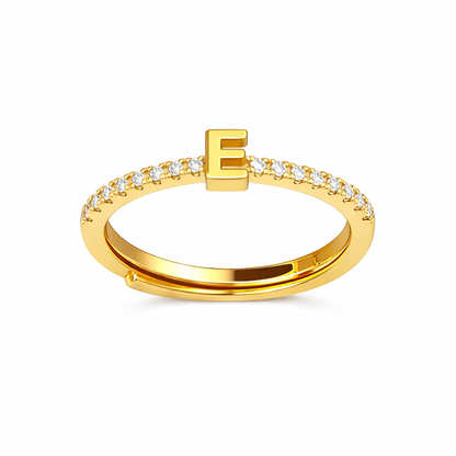 Anillos letras con zirconias chapa de oro