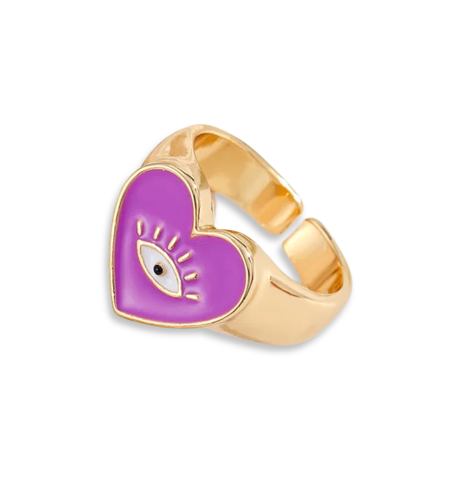 Anillo Corazón Ojo Turco Lila