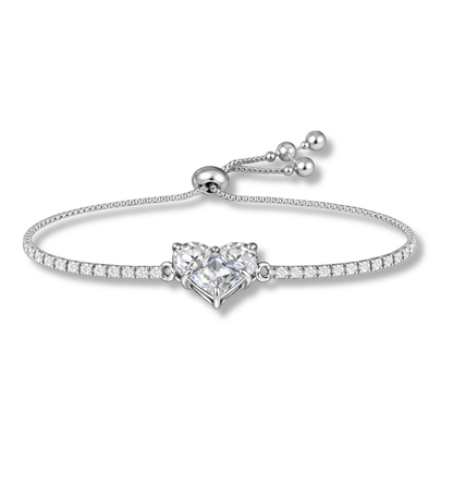 Pulsera Corazón de Circón Chapa de Oro
