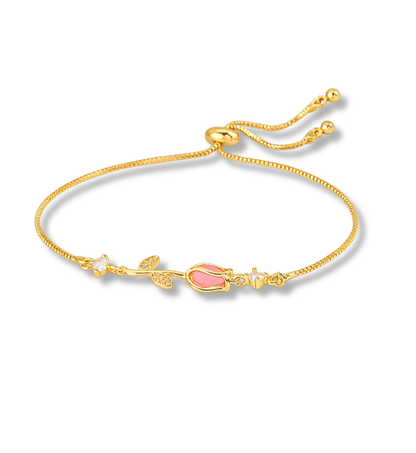 Pulsera Tulipan Chapa de Oro