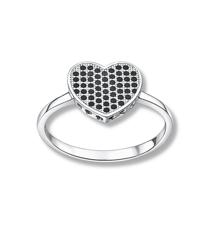 Anillo Plata Corazón Con Cristales