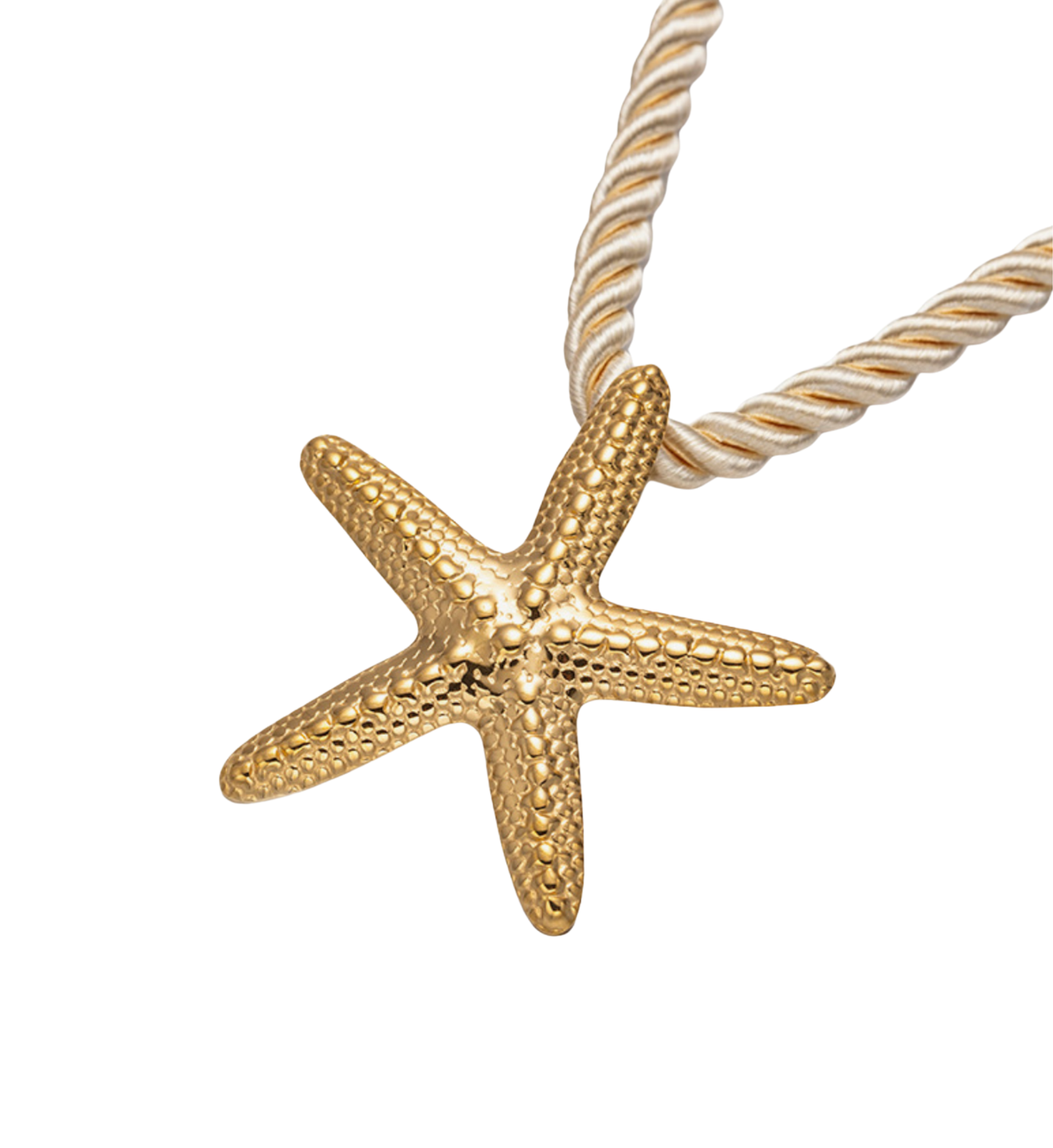 Collar Cuerda Estrella y Concha Acero Inoxidable