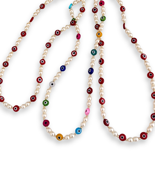 Collares Perlas De Rio Ojos Turcos