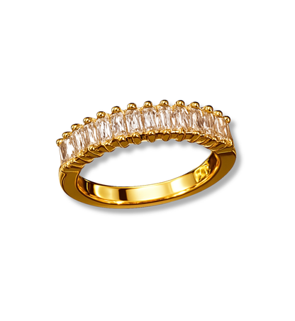 Anillo Acero Inoxidable con Circón Blancas