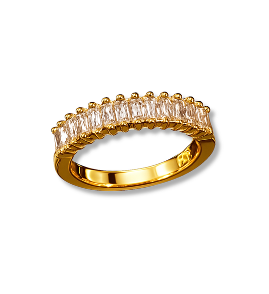 Anillo Acero Inoxidable con Circón Blancas