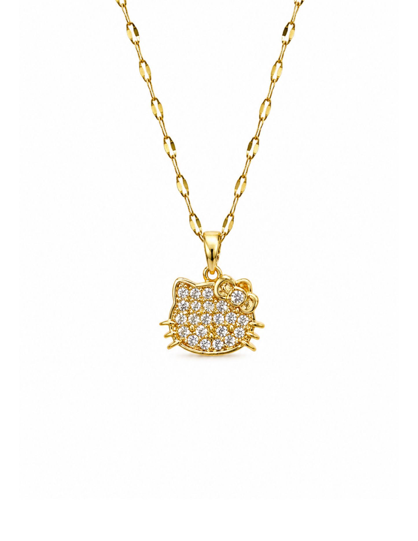 Collar hello kitty con zirconias acero inoxidable